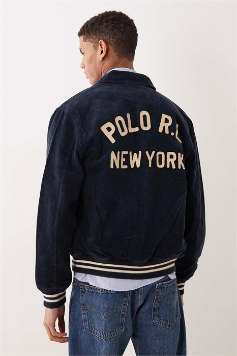 Бомбер из плотной вельветовой ткани с логотипом Letterman на спине артикул 148262120