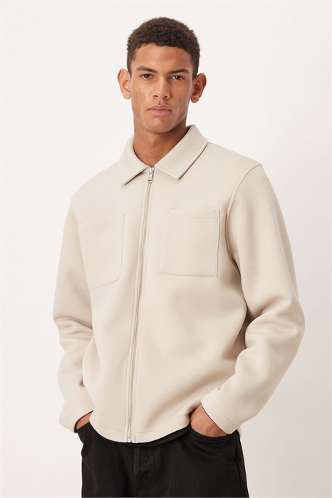 Куртка-пиджак из плотной ткани на молнии артикул 150347294