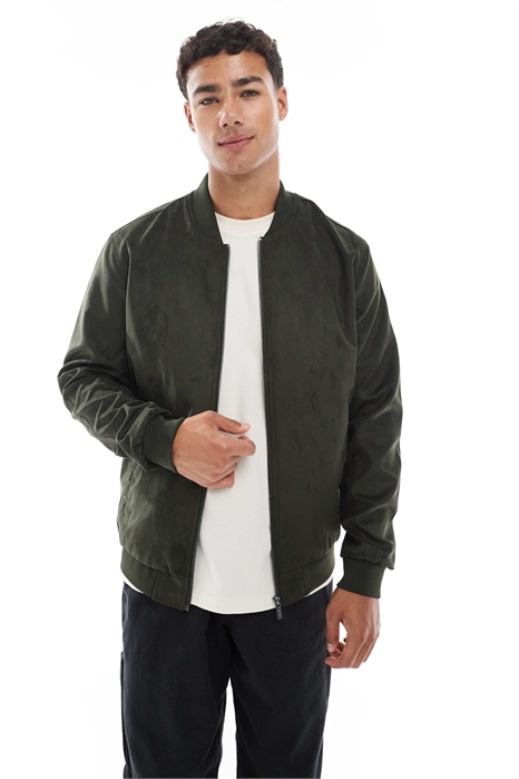 Бомбер из искусственной замши артикул 148927388