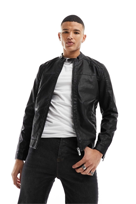 Куртка-бомбер из искусственной кожи артикул 131286268