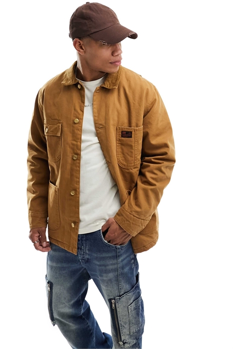 Куртка Surplus с 4 карманами из денима цвета табачного коричневого артикул 133361645
