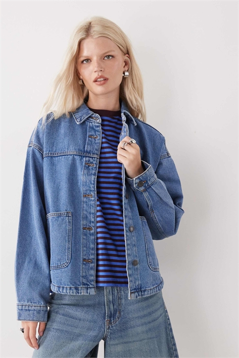 Джинсовая куртка прямого кроя артикул 147664998
