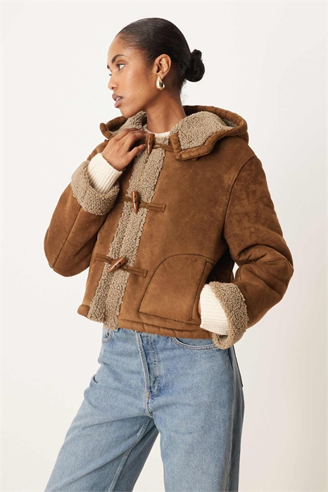 Куртка-борг с капюшоном артикул 142324133