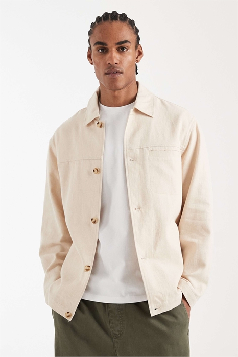 Свободная рубашка-куртка из смешанного льна артикул 153118367