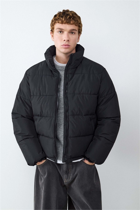 Пуховик черного цвета артикул 155494442