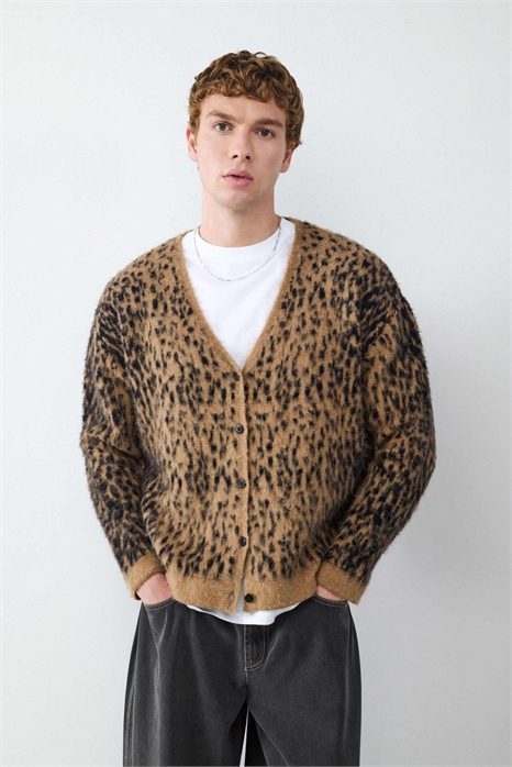 Вязаный кардиган в цвете «воробьиный» артикул 155494460