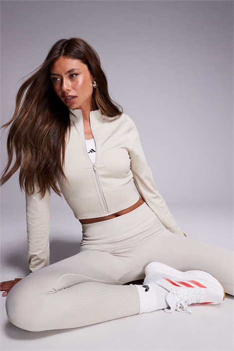 Укороченная куртка adidas Training из трикотажа на молнии артикул 141936394