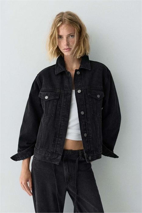 Джинсовая куртка в стиле «тракер» артикул 156230245