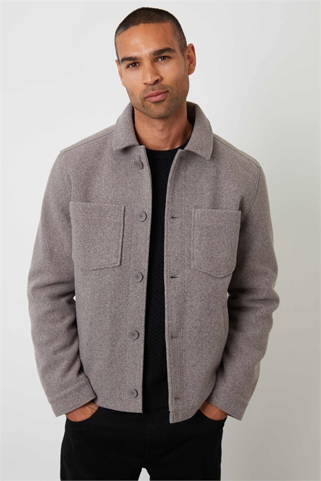 Стеганая куртка-рубашка из искусственной шерсти на пуговицах артикул 153599930