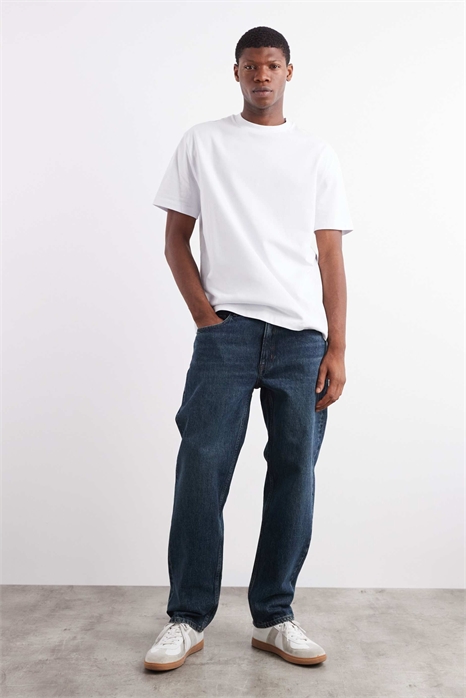 Джинсы Moby из хлопка прямой крой, темно-синие артикул 150834252