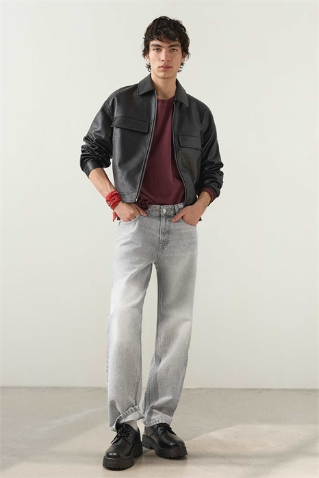 Джинсы с прямыми брючинами артикул 155532807