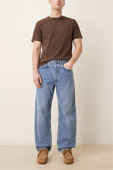 Джинсы Creek с зауженным кроем и широкими брючинами, средне-синего цвета артикул 155169992