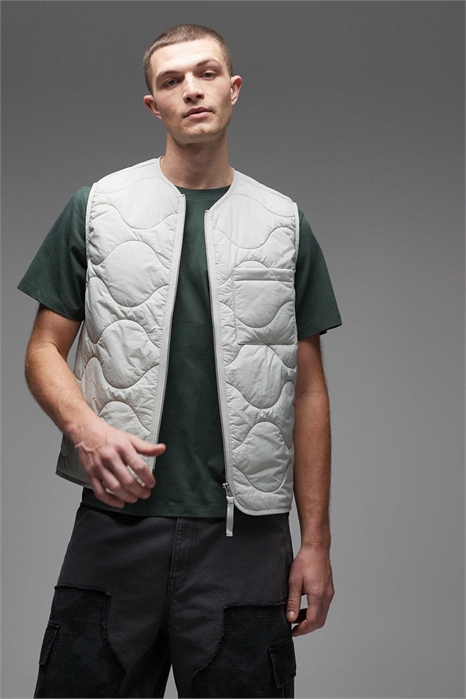 Стеганый жилет с застежкой-молнией спереди артикул 153838630