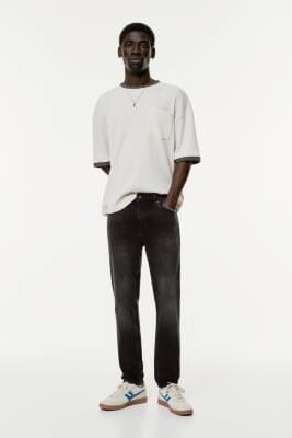 Джинсы с зауженным кроем артикул 151416193