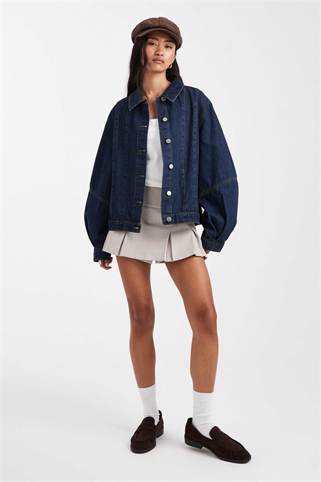 Западная джинсовая куртка с рукавами-буфетками артикул 147664729