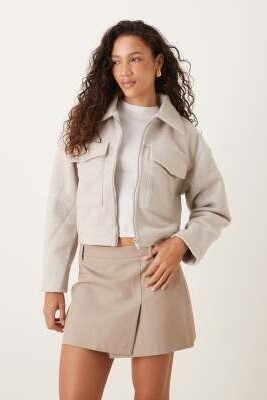 Пальто из искусственной шерсти с застежкой артикул 151112471