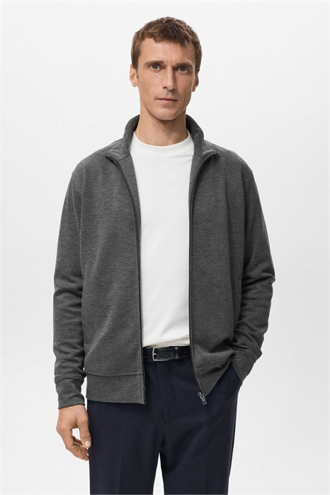Свитшот на молнии из смешанной хлопковой ткани артикул 154179324