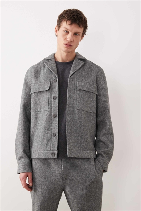 Стильная куртка Харрингтон из твила с потертостями co-ord артикул 149513452