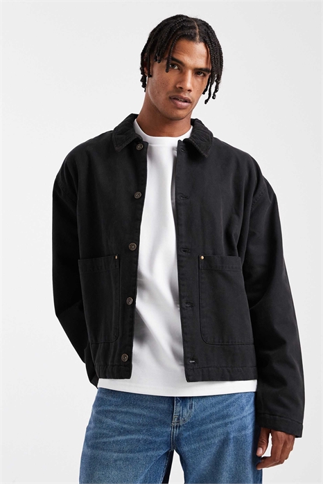 Куртка Харрингтон с стеганой подкладкой, черная артикул 142513313