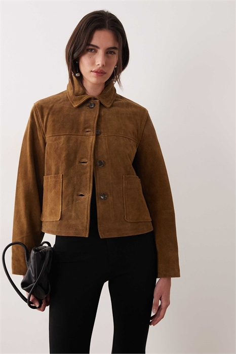 Короткая куртка из 100% замши артикул 155170084