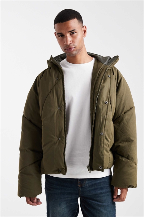 Пуховик свободного кроя артикул 148381488