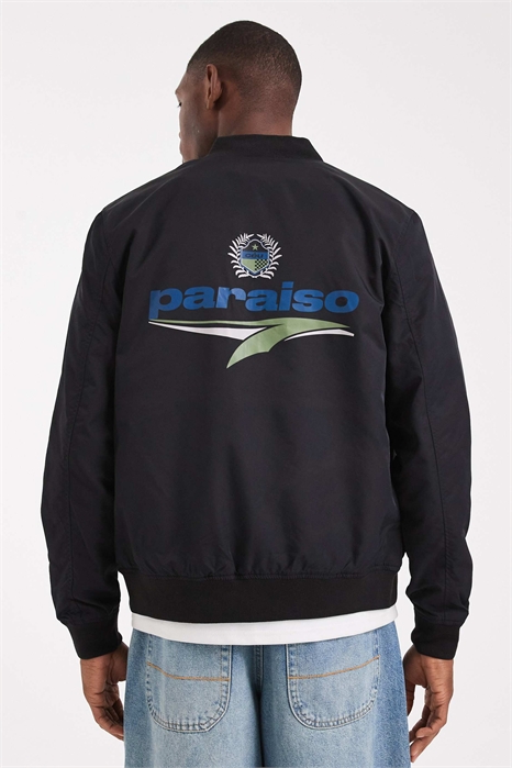 Легкая куртка-бомбер с принтом артикул 144641456