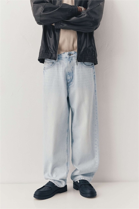 Джинсы-багги артикул 155663458