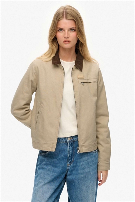 Куртка-ранчо с воротником-шнурком, цвет «гумус-бежевый» артикул 152058365