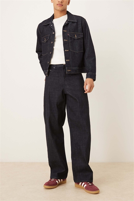 Джинсы свободного кроя с краем ткани премиум-класса артикул 151924797