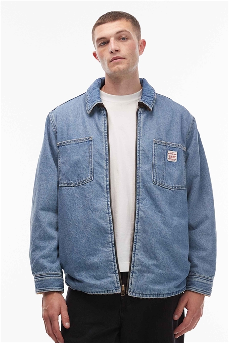 Двусторонняя куртка-шакет из ткани «борг» в клетку и денима из коллекции «Workwear Capsule» артикул 142117768