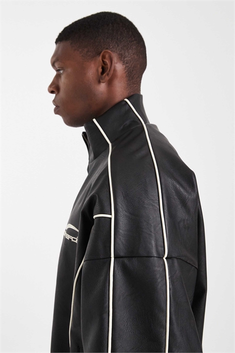 Куртка-бомбер из искусственной кожи артикул 148883191