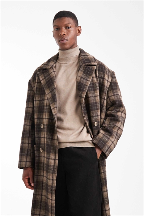 Пальто-халат свободного кроя с эффектом шерсти артикул 148194912