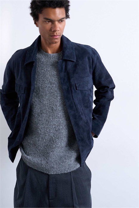 Куртка-рейсер из натуральной замши артикул 147765569