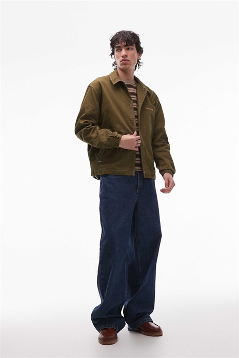 Куртка-коуч из промытого канваса с утеплением артикул 148892007