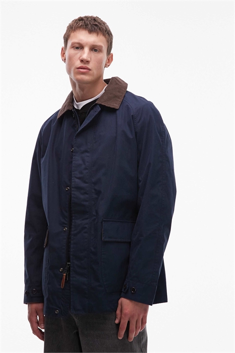 Промытое пальто в стиле «барн» с воротником из вельвета артикул 148892001