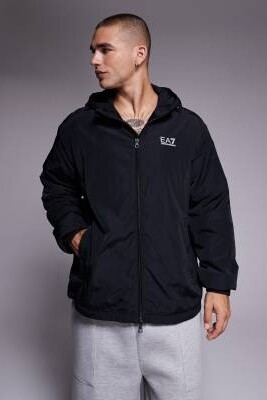 Куртка с капюшоном из нейлона Armani EA7 артикул 149268177