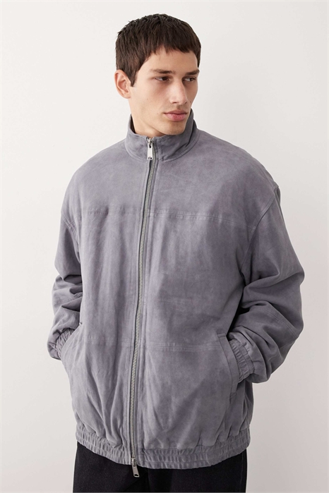 Спортивная куртка из замши свободного кроя артикул 148077936