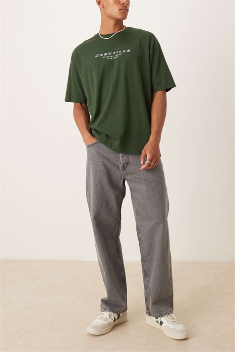 Джинсы Mist с низкой посадкой, свободным кроем и широкими брючинами артикул 137258329