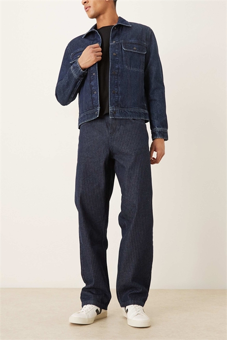 Джинсы свободного кроя в полоску артикул 154031912