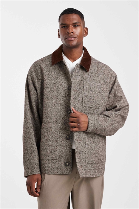 Жакет с узором «елочка» под шерсть артикул 148078259