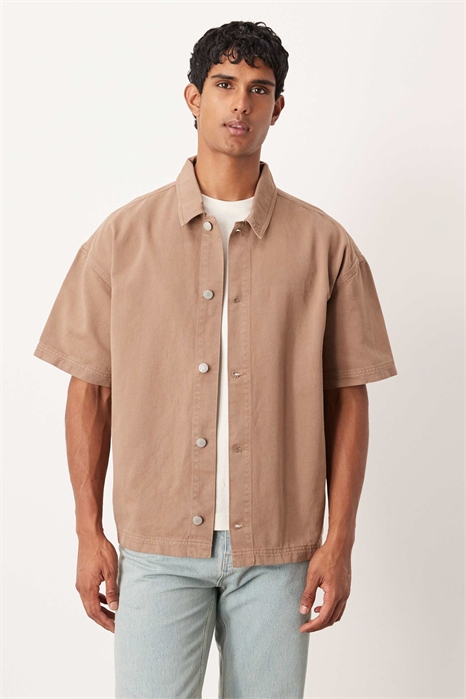 Рубашка свободного кроя с короткими рукавами артикул 150433530