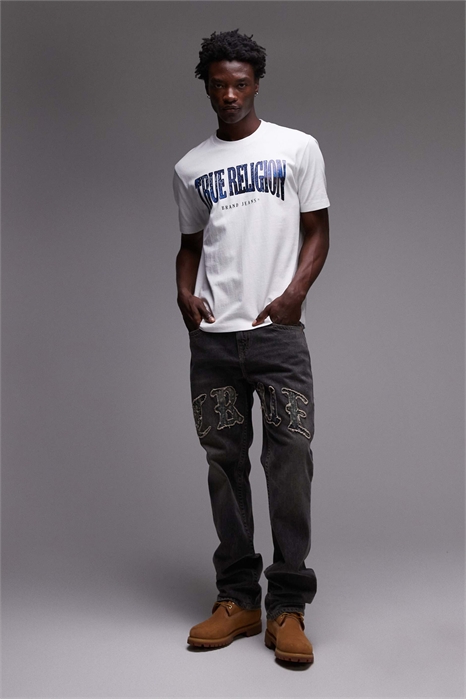 Джинсы прямого кроя с клапаном на передней части и вышитым логотипом в стиле «фрейд» от Ricky артикул 149853108