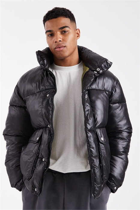 Куртка-пуховик с глянцевым блеском артикул 148849410