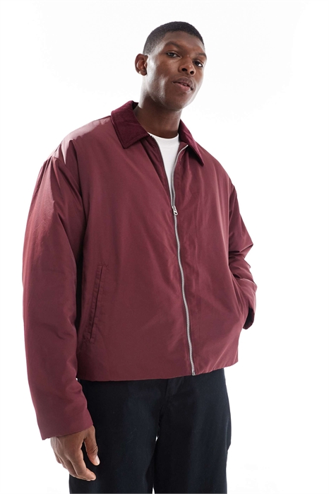 Куртка свободного кроя с воротником из вельвета артикул 147971319