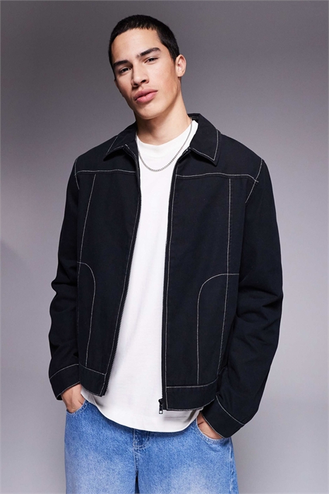 Куртка Харрингтон из промытого хлопка артикул 139025370