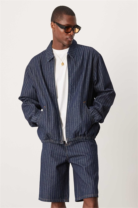 Джинсовая куртка свободного кроя в тонкую полоску co-ord артикул 140854454