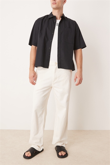 Джинсы прямого кроя из смеси хлопка и льна артикул 148714681