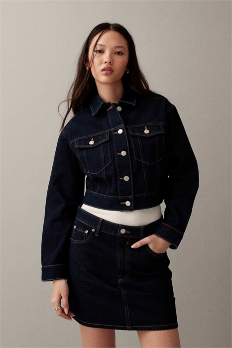 Короткая джинсовая куртка артикул 153750443