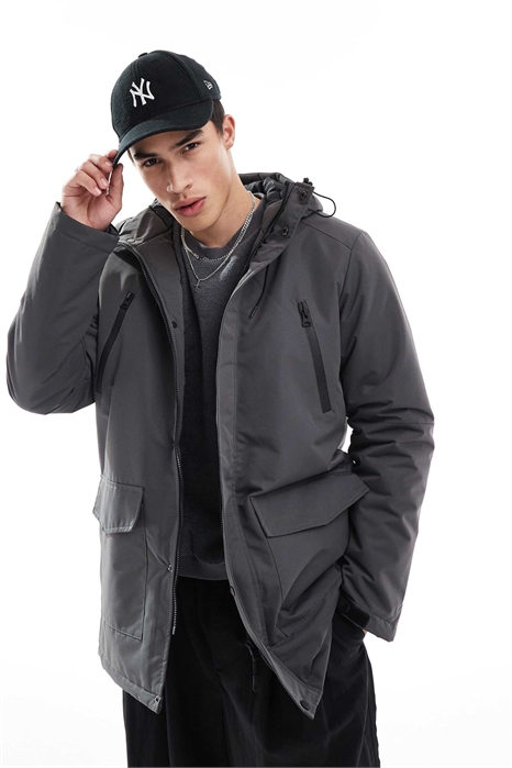 Парка с капюшоном и потайной молнией артикул 137005684