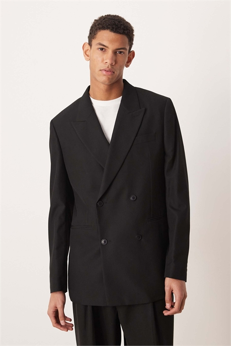 Пальто свободного кроя с двойной застежкой артикул 151558835